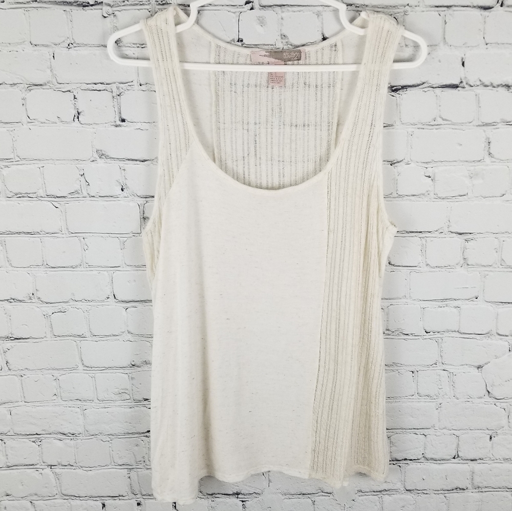 LOVE 21 | sheer panel sleeveless tank top
